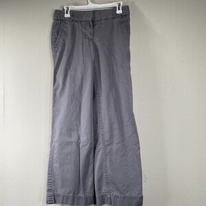 J. CREW-WIDE LEG Chino Pants Women's 2R Low Rise Gray. 100% Cotton